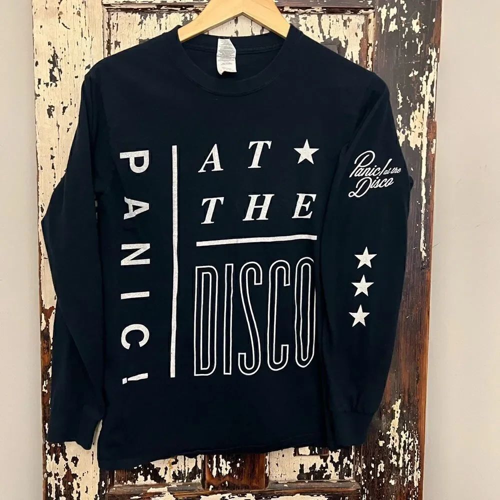 Women’s long sleeve Gildan Panic At The Disco T-shirt.  Size Small.
